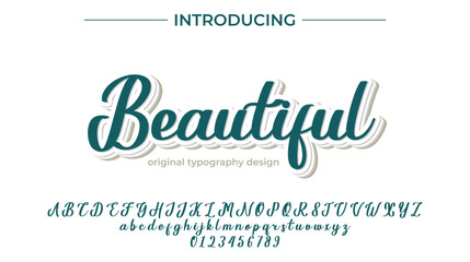 Beautiful Font Stylish brush painted an uppercase vector letters, alphabet, typeface