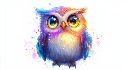 Fototapeta premium Colorful Cartoon Owl Graphic