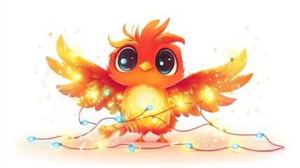 Fototapeta premium Cute Colorful Cartoon Bird