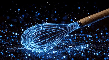Glowing Whisk in Blue Sparkle