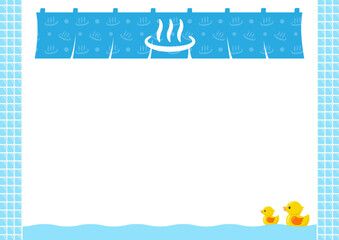 温泉や銭湯などの入浴施設のチラシ背景素材 © GRACE