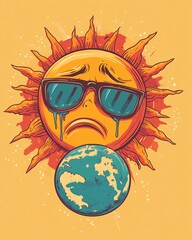 The image could be named Sun and Earth with Sunlight to capture the essence of the sentences provided