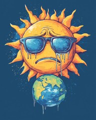 The image could be named Sun wearing sunglasses