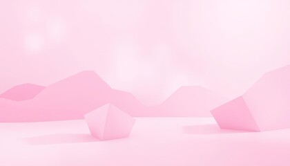 Soft pink geometric shapes create a serene abstract backdrop, minimal background, pastel backgrounds