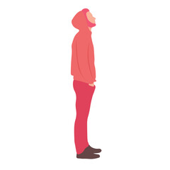 Person in a hooded sweatshirt and pants