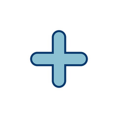 Plus Icon vector isolated on white background. Add plus icon. Addition sign. Medical Plus icon