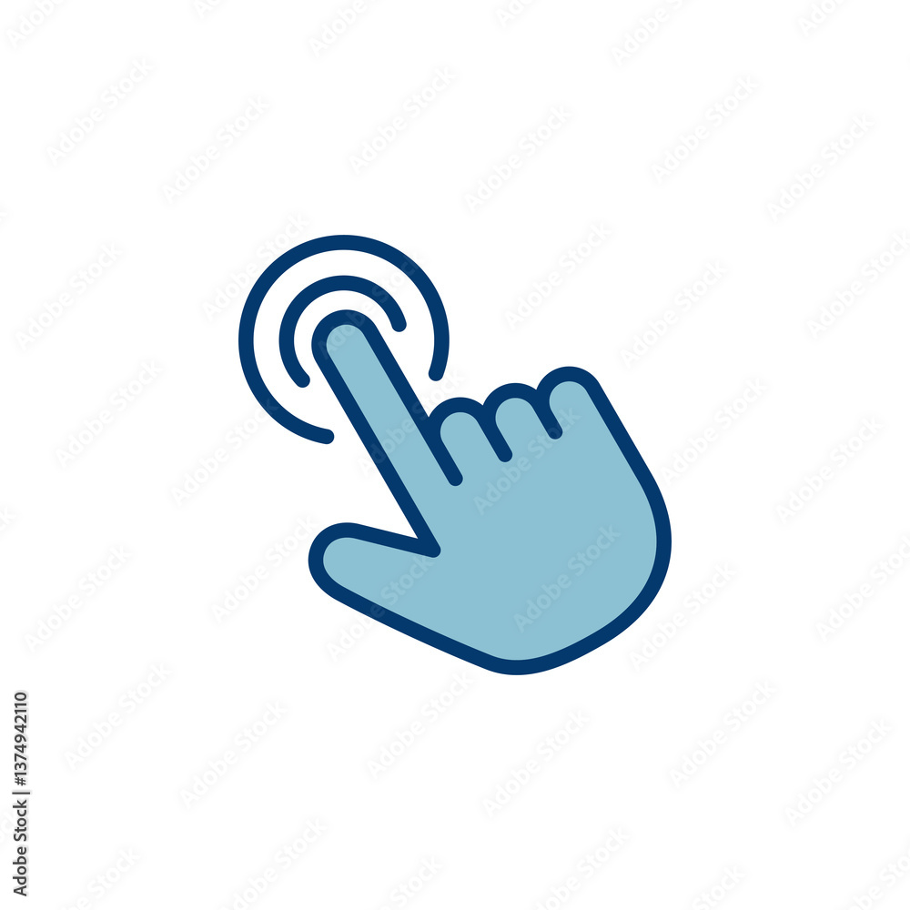 Poster hand cursor icon vector isolated on white background. hand click icon. finger pointer vector