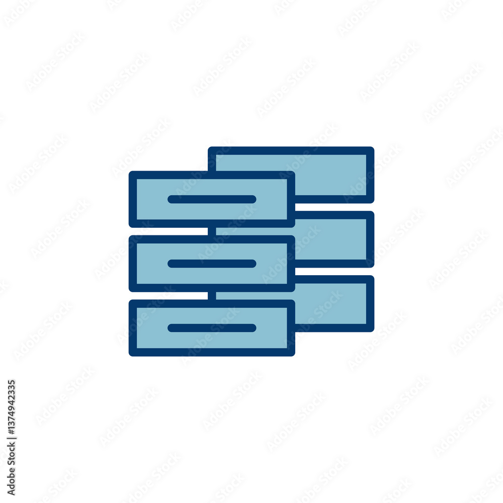 Poster database icon vector isolated on white background. database vector icon