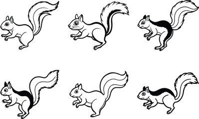 Obraz premium Elegant Line Art Collection of Various Animals