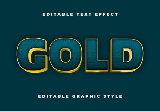Blue And Gold Strong Textured Font 3D Shadow Text Effect
