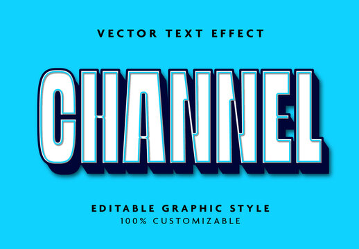 Blue Bold Outlined Font 3D Shadow Text Effect