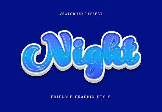 Blue Strong Glossy Script Font 3D Outline Text Effect