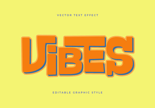 Orange And Blue Outline 3D Font Pop Art Text Effect