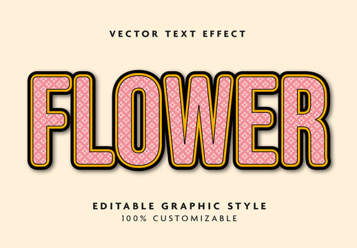 Pink And Yellow Retro Outline Font Patterned Shadow Text Effect