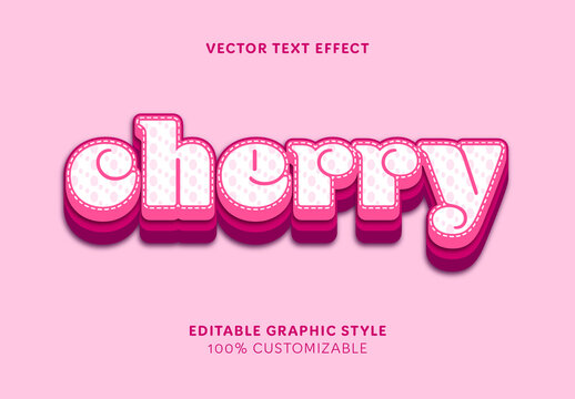 Pink And White Polka Dot Font Stitched Layered Text Effect