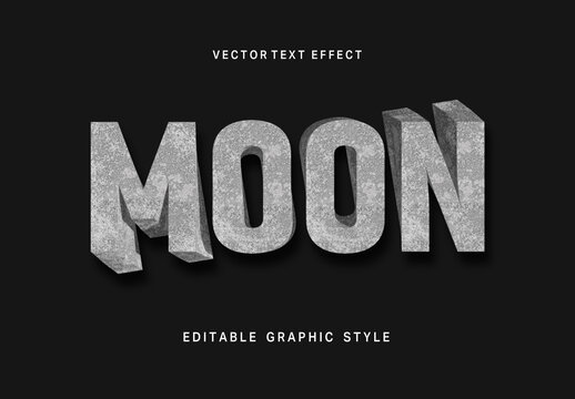 Gray And Black Moon Font Stone Rough Text Effect