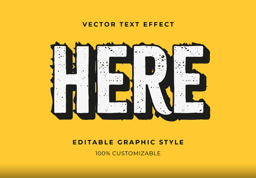 White and Black Textured Grunge Font Heavy Shadow Text Effect