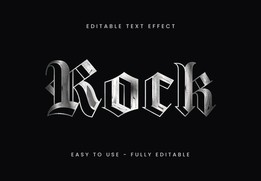Chrome Gothic Metallic Text Effect