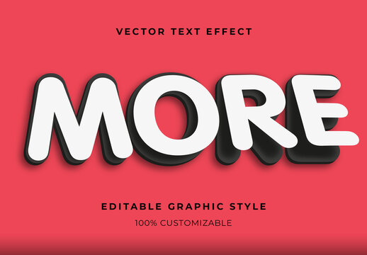 White and Black 3D Rounded Font Bubble Shadow Text Effect