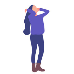 Relaxed woman in casual attire