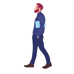 Side view of a man walking
