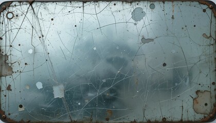 Old mercury glass mirror grunge texture with soft reflections and tarnished marks