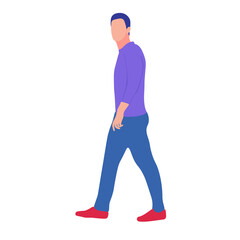 Side view of a person walking
