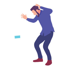 Startled Person Reacting to a Falling Object