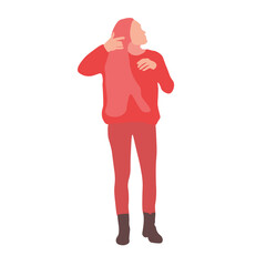 Stylish figure in red attire