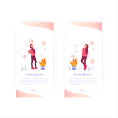 Stylish woman in a hijab,  with plants