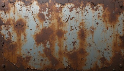 Rusted sheet metal grunge texture with oxidized streaks and rough patches
