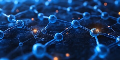 Blue Molecular Network Structure.