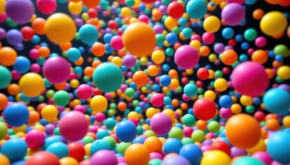 Sphere Dance of Colors An imaginative display of colorful spheres dancing through the air in a choreographed pattern, synchronized to the rhythm of music.