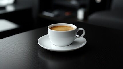 Fototapeta premium Aromatic Espresso in a White Cup, Perfect Morning Brew