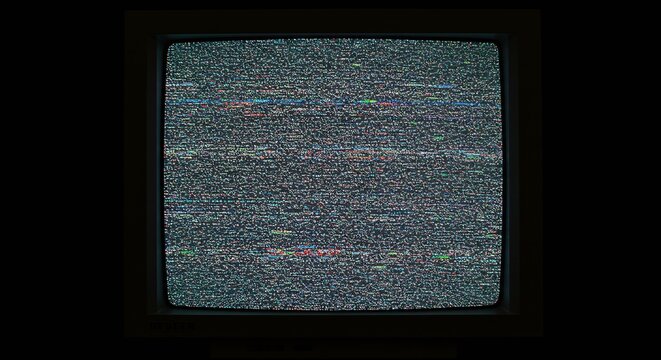 Static Screen Displaying Chaos and Interference on an Old Television