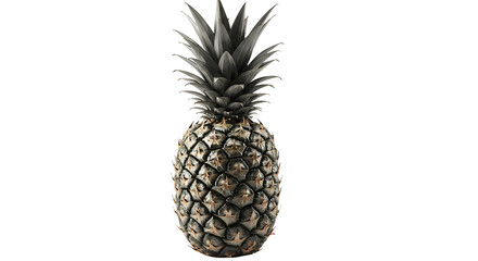 Obraz premium Isolated pineapple with textured skin and spiky leaves on white background