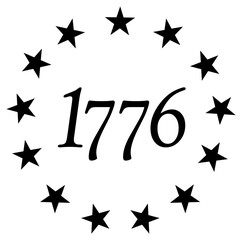 1776 USA America Independence Stars Betsy Ross Logo Sign Graphic Silhouette Shape Clipart Digital Art Illustration