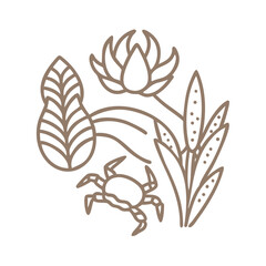 Crab Claws Heliconia Rostrata Line Art