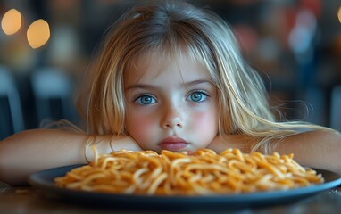 Frustrated kids with selective eating habits struggle with mealtime at home, expressing anger and disappointment over meals they find unappealing,


