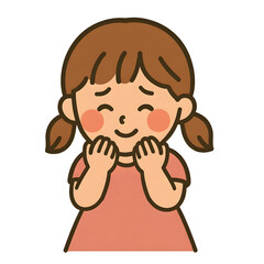 Blushing Girl with Shy Smile Icon

