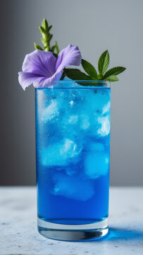 Adios Motherfucker Cocktail - Electric Blue, Tall Glass