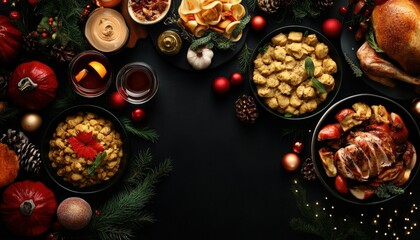 Festive Thanksgiving Feast with Traditional Dishes
