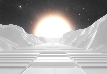 Naklejka premium A Futuristic Pathway to the Dawn