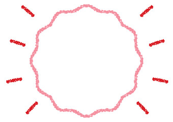 クレヨンタッチのほわほわフレーム/ピンクライン