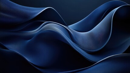 Obraz premium Flowing dark blue abstract design with translucent, wave-like texture and ethereal visual effects