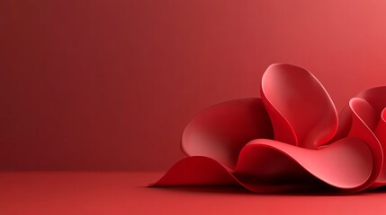 Red paper flower background for valentine day wallpaper love romance passion texture design template abstract