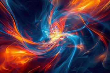 Obraz premium Vibrant Abstract Swirls of Blue and Orange Light in Motion