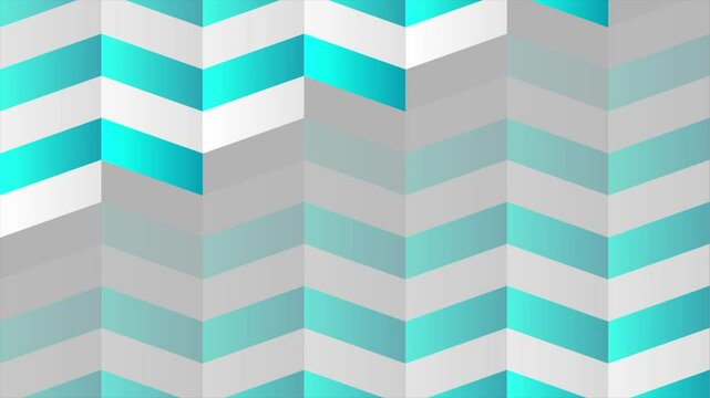Blue and white curved zig zag stripes abstract geometric minimal background. Seamless looping motion design. Video animation Ultra HD 4K 3840x2160