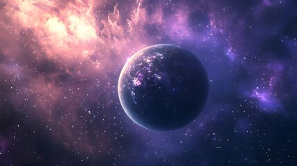 Obraz premium Alien Planet in Nebula