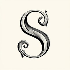 Obraz premium A detailed black and white illustration of the letter 